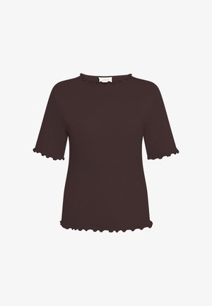 Cartoon, CARTOON MIT KRAGEN HALBARM-SHIRT - T-Shirt print - dunkelbraun