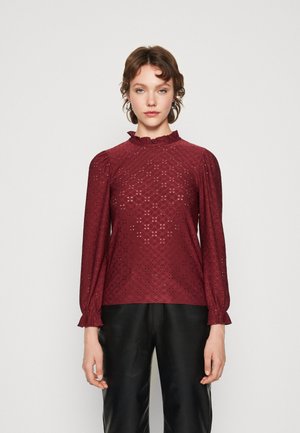 JDY CATHINKA L/S HIGHNECK TOP - Bluse - windsor wine