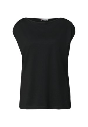Street One, BASIC SHIRT MIT U-BOOT-AUSSCHNITT - T-paita - black