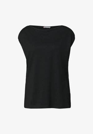 Street One, BASIC SHIRT MIT U-BOOT-AUSSCHNITT - T-paita - black