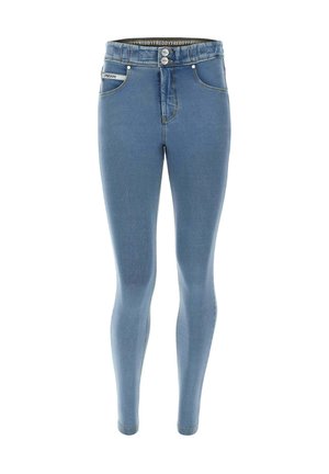 N.O.W.® DENIM - Jeans Skinny Fit - light blue jeans yellow seams