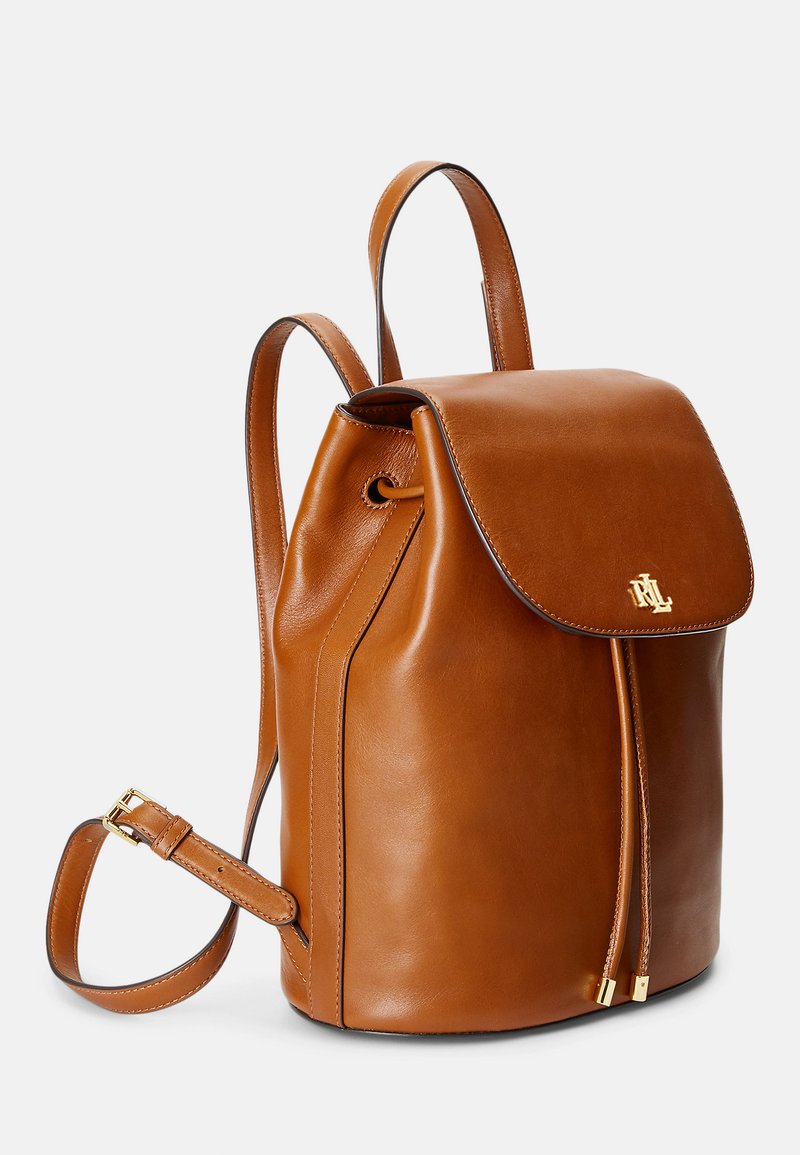 Lauren Ralph Lauren Classic Tan Leather Drawstring Backpack s-l400.jpg main image 4