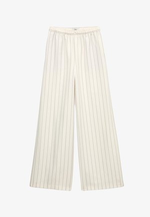 Marks & Spencer PINSTRIPE WIDE LEG - Bukser - ivory mix