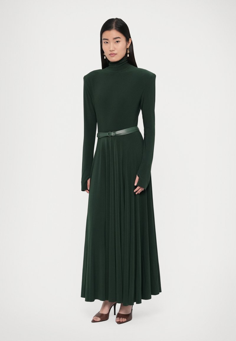 Norma Kamali SHOULDER PAD TURTLE FLARED DRESS TO MIDCALF - Jersey dress -  dark emerald/dark green - Zalando.ie