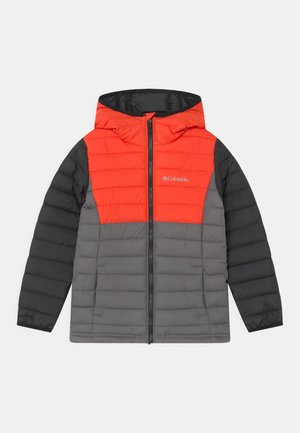POWDER LITE™ BOYS HOODED - Snowboardová bunda - city grey/red quartz/black