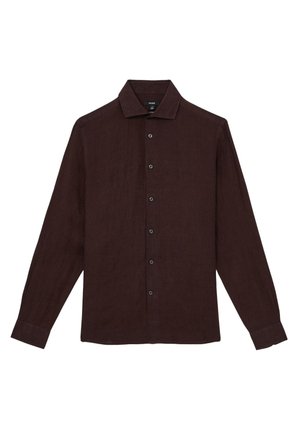 Reiss REGULAR FIT - RUBAN STRIPED CUTAWAY COLLAR  - Chemise - dark brown