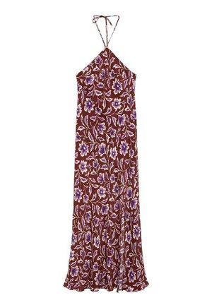 Mango Kids TEEN HALTER Z KWIATOWYM - Rochie maxi - brązowy