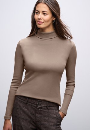 BASIC ROLLKRAGEN - Langærmet T-shirt - braun
