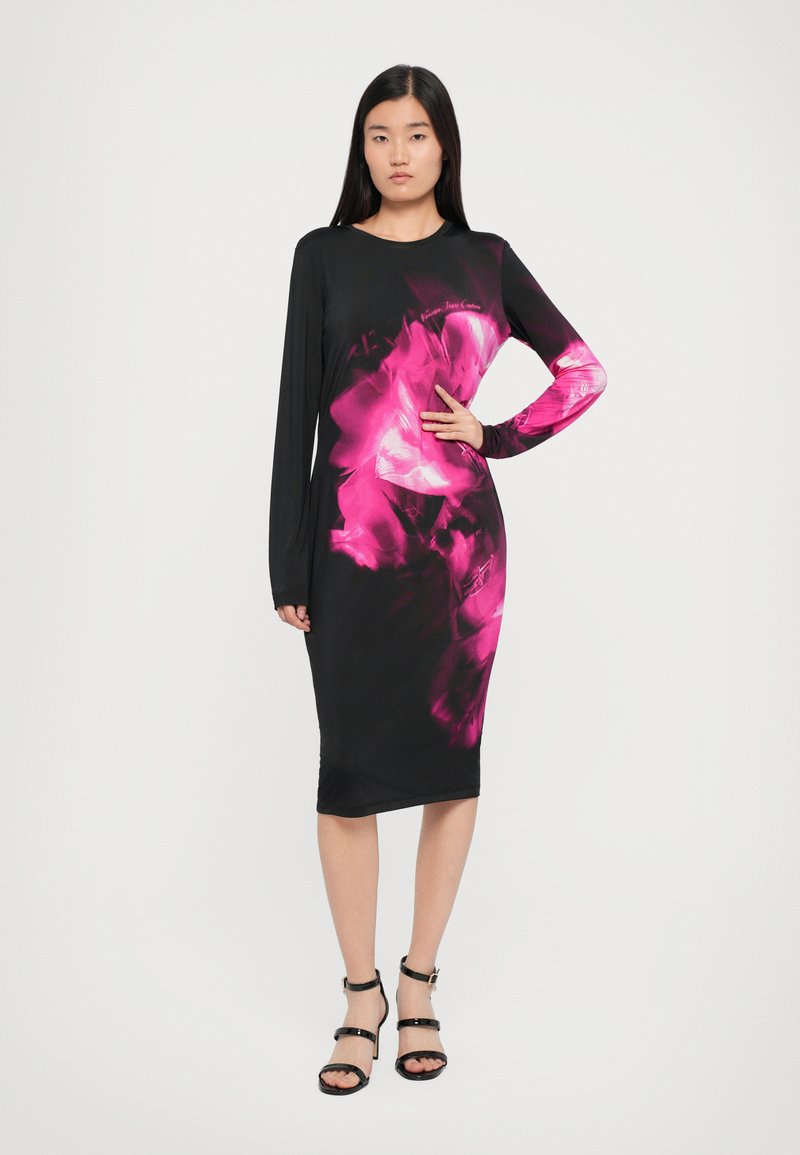 Robe Ungaro Fuchsia - Manches Longues - Taille 44 - Noir Style Festif - Occasion Parfait état