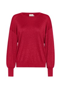 KAREGINA O-NECK KNIT GLITTER - Trui - haute red