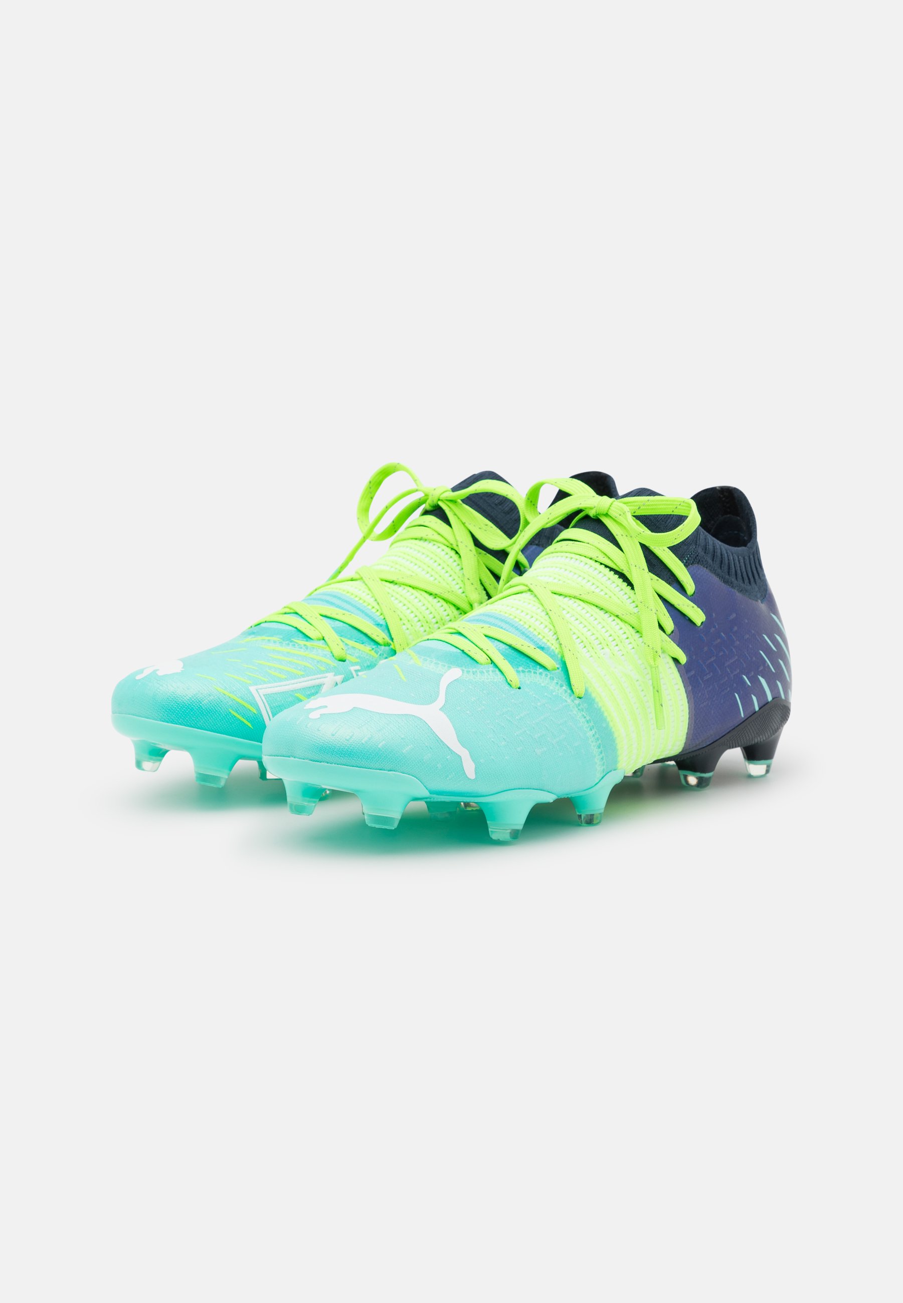 Puma FUTURE 1.2 FG/AG - Botas de fútbol con tacos - green  glare/aqua/spellbound/verde - Zalando.es