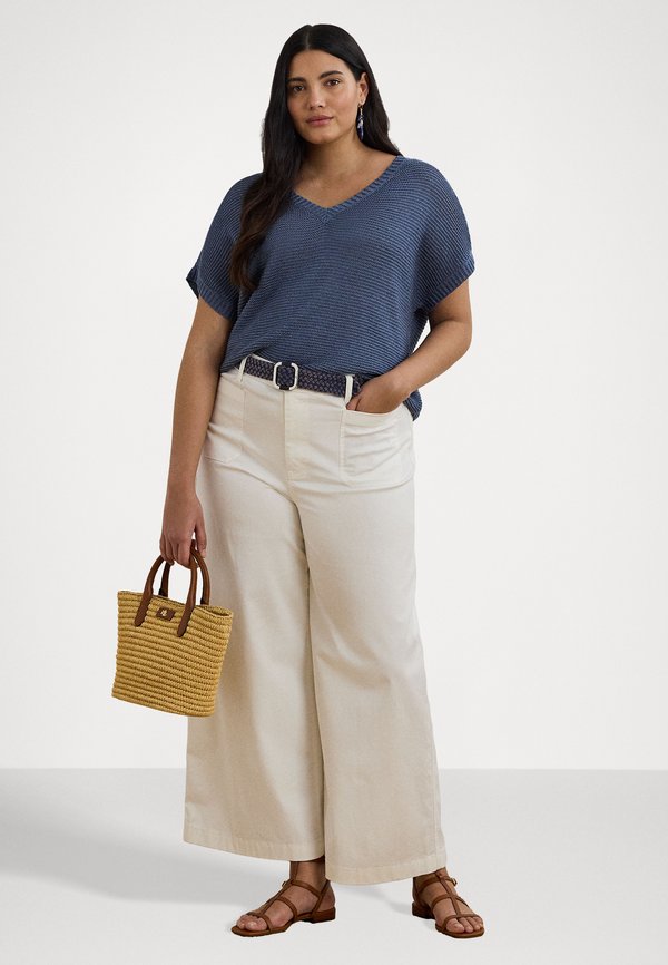 LINEN-BLEND SHORT-SLEEVE V-NECK JUMPER - Jumper4