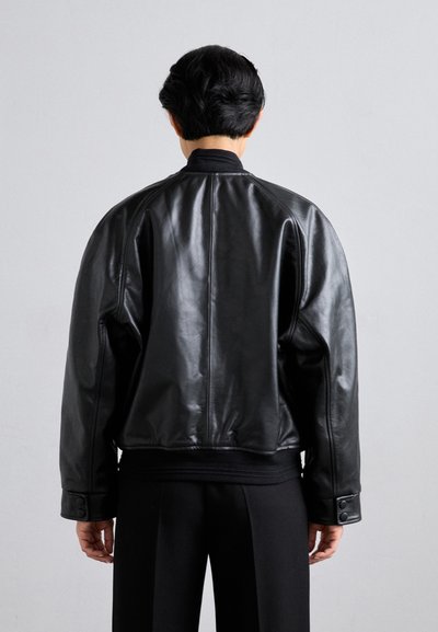 Victoria Beckham VARSITY JACKET - Veste en cuir - black