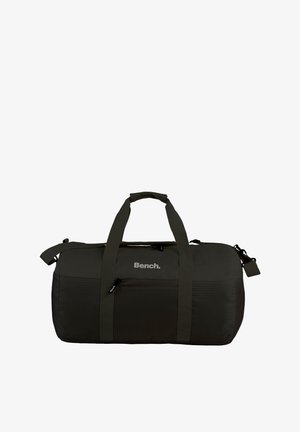 Dunkelgrüner Duffelbag aus strapazierfähigem Material. Verfügt über doppelte Griffe, einen verstellbaren Schultergurt und ein Logo-Design. Strukturierte Seitenplatte.