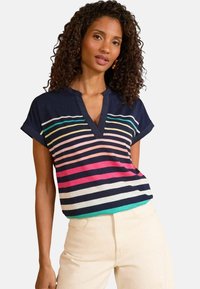 PETITE FIT - V-NECK  - T-shirt con stampa - navy rainbow stripe