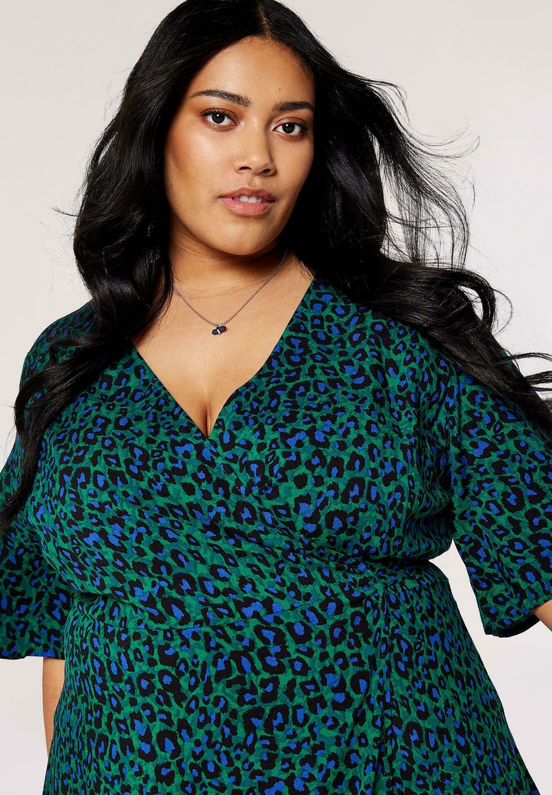 leopard print wrap dress green Give Your All Green Leopard Dress – Shop the Mint