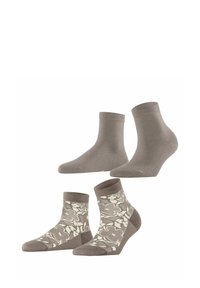 ESPRIT Calzini Corti Donna 2 Paia – Geranium Floreale | Pedulini Traspiranti In Cotone Biologico Per Sneaker