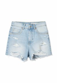 RIPPED - Jeans Shorts - light blue denim