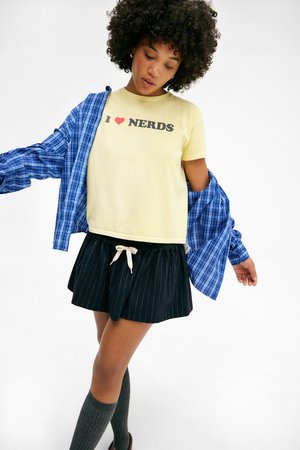 BDG Urban Outfitters BABY TEE - Print T-shirt - yellow