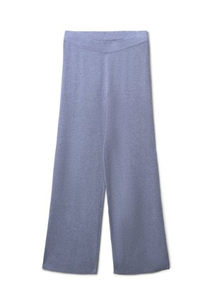 Pantaloni a gamba larga grigi realizzati in un morbido tessuto testurizzato, con vita elastica e una silhouette ampia per il massimo comfort e facilità di movimento.