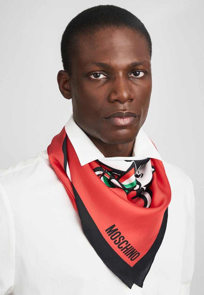 MOSCHINO SUMMER SCARF UNISEX Foulard red black/rosso