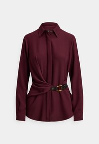 BUCKLE-TRIM GEORGETTE BLOUSE - Bluza s gumbima - dark garnet