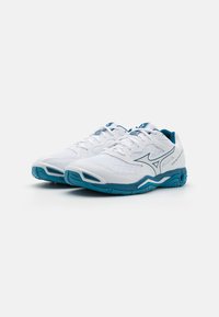 Mizuno WAVE PHANTOM 3 - Handballschuh - white/moroccan blue/silver