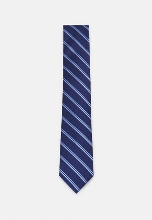 CROSSHATCH AND STRIPE - Tie - navy