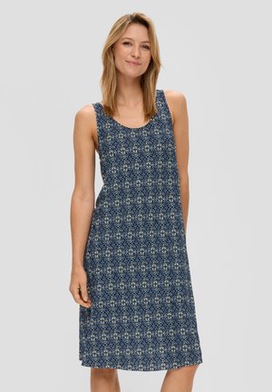 MIT PLISSEEFALTEN - Jerseyjurk - tiefblau