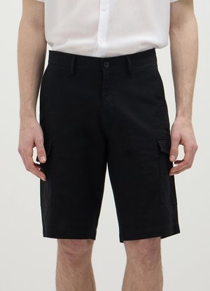 Calliope BERMUDA IN LINO - Shorts - nero