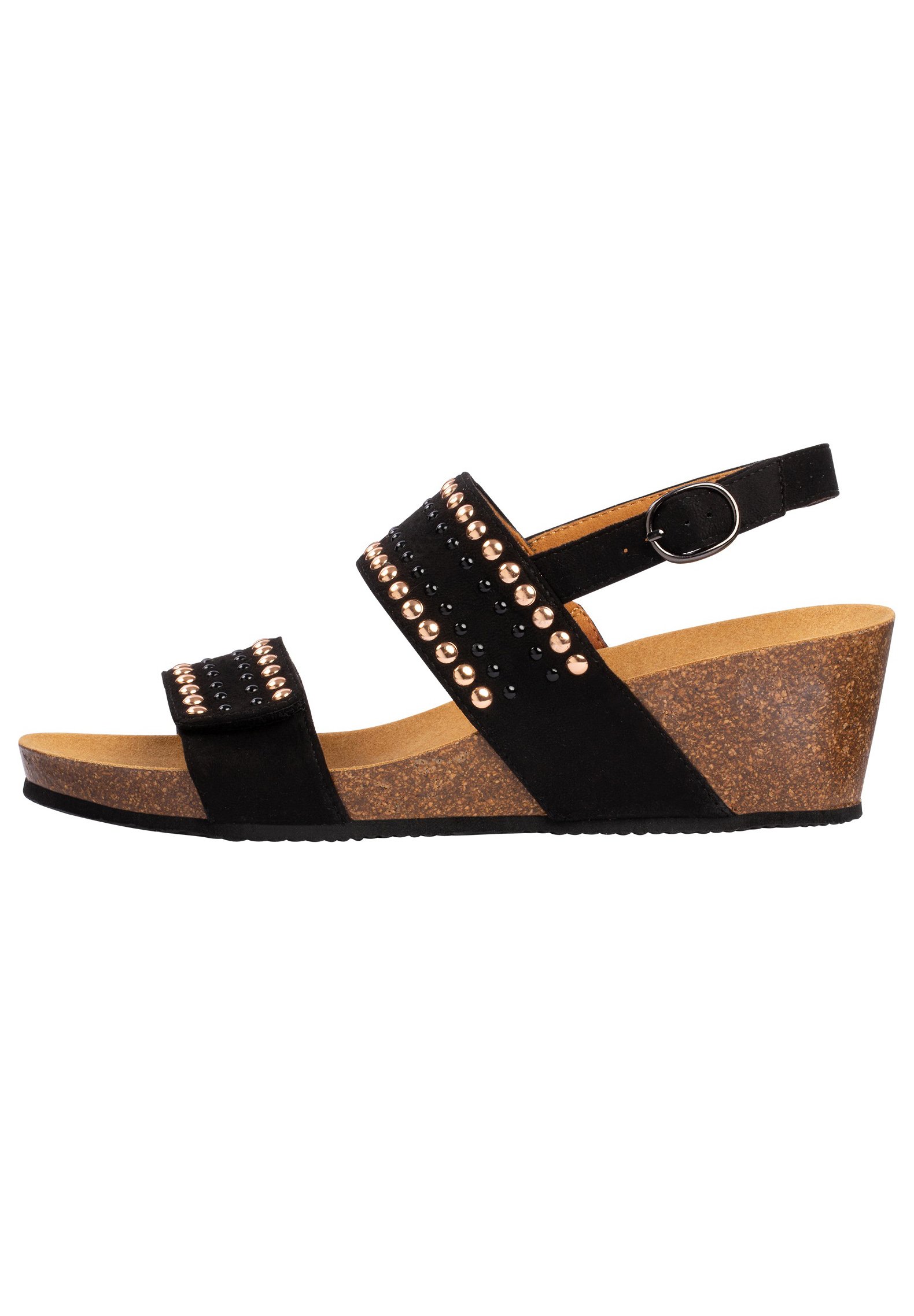 Scholl MIT KEILABSATZ MICHELLE - Sandali con zeppa - schwarz/nero - Zalando .it