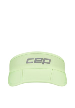 Light green sports visor with a curved brim and "cep" logo in gray centered on the front band.