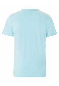 Light blue short-sleeve t-shirt made from soft fabric, featuring a round neckline and a smooth texture with no visible patterns or accents.