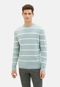 TOM TAILOR GESTREIFT MIT GERIPPTEN RUNDHALS - Trui - blau