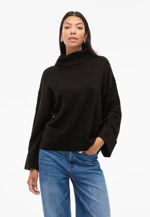 VILA VIROLFIE ROLL NECK - Svetr - black