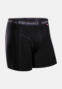 Boxer da uomo neri realizzati in materiale elasticizzato, con una cintura elastica con marchio che riporta la scritta "DANISH ENDURANCE" e dettagli di cucitura a contrasto.