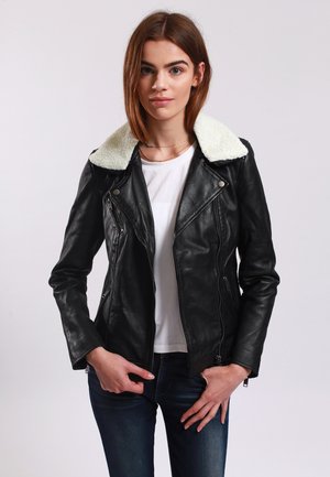 BARTIMEE - Veste en cuir - black