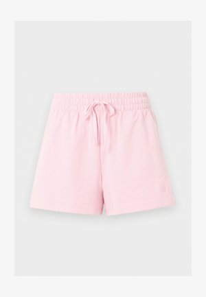 Lyserøde shorts med elastik i taljen, snøre til at binde og diskret logo i tonale farver på venstre nedre ben.