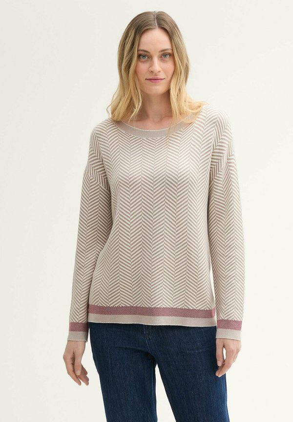 MIT LENZING ECOVERO - Strickpullover - taupe knit heringbone