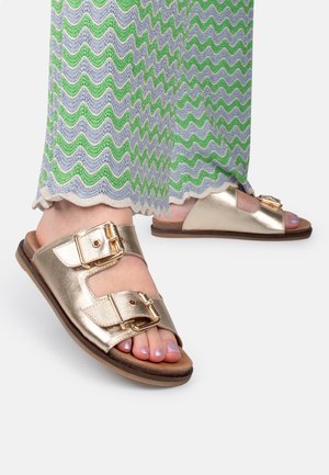 Mules - gold-coloured