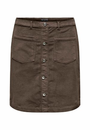 ONLY Carmakoma, CARAMAZING PULL UP CORD SKIRT NOOS - Jupe trapèze - morel
