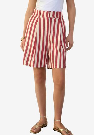 Next REGULAR FIT - STRIPED - Šortai - red ecru