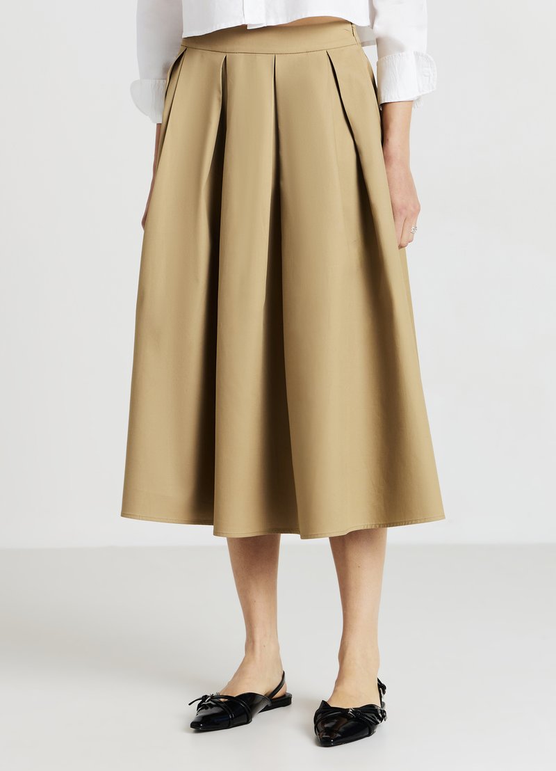 Gonna Lunga Plissé In Chiffon V28 - Vita Alta Elastica, Maxi Gonna Da Donna, Vari Colori E Taglie Forti - 3