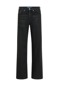 RELAXED COATED - Wide Leg - black