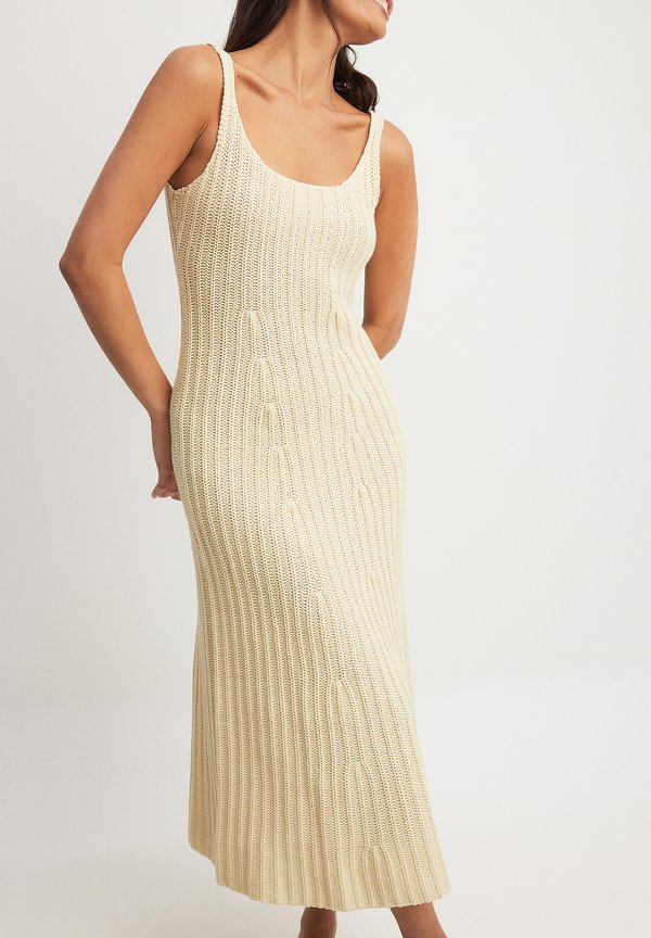 MIDI - Strickkleid - cream