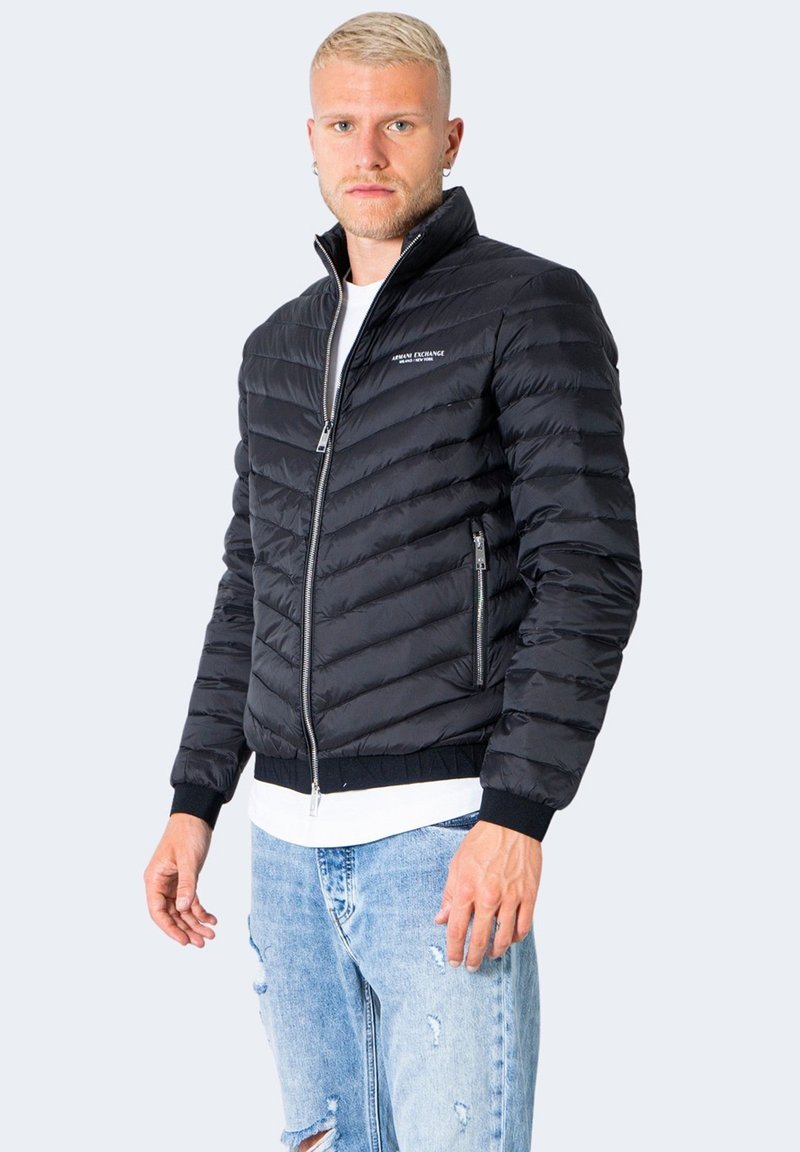 Armani Exchange Down jacket - black/grey - Zalando.co.uk