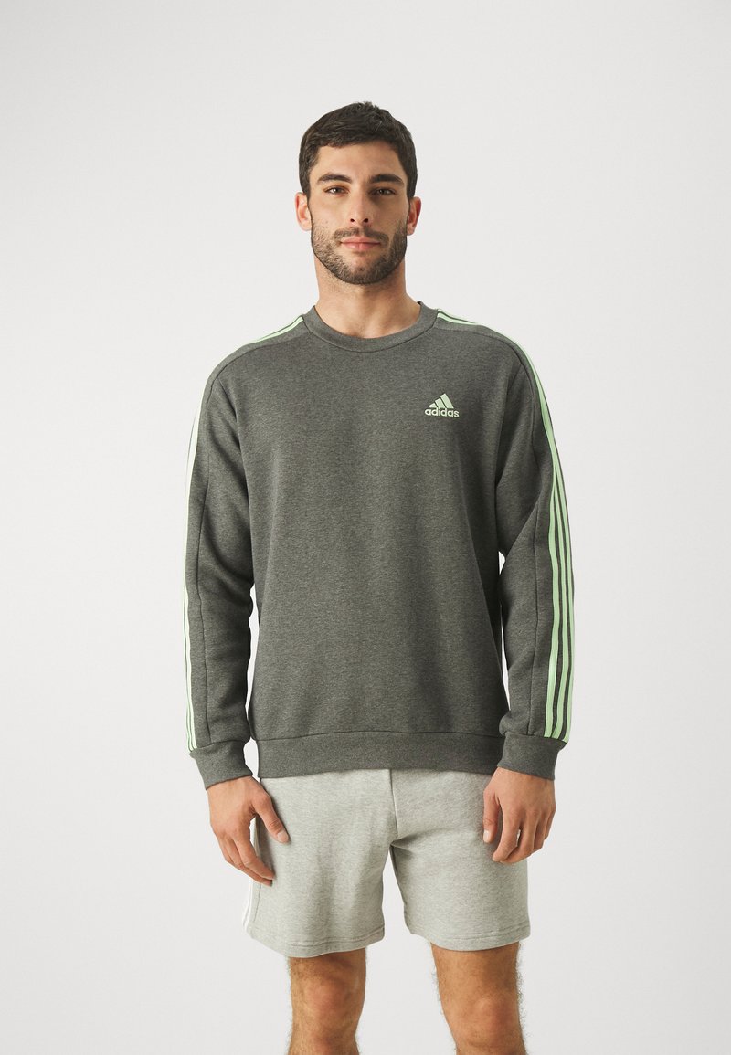 adidas Sportswear ESSENTIALS STRIPES Sweatshirt dark grey heather