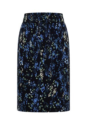 Cecil, KNIELANGER ROCK MIT ELASTIKBUND UND PRINT - A-Linien-Rock - urban dark blue