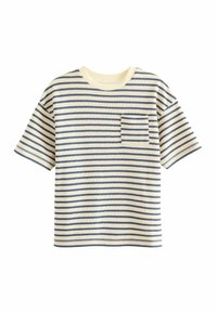 Next - REGULAR FIT - T-shirt con stampa - ecru navy stripe Immagine in miniatura 1