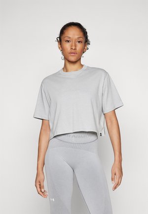 Under Armour RIVAL - Sports T-shirt - mod gray light heather/black/white